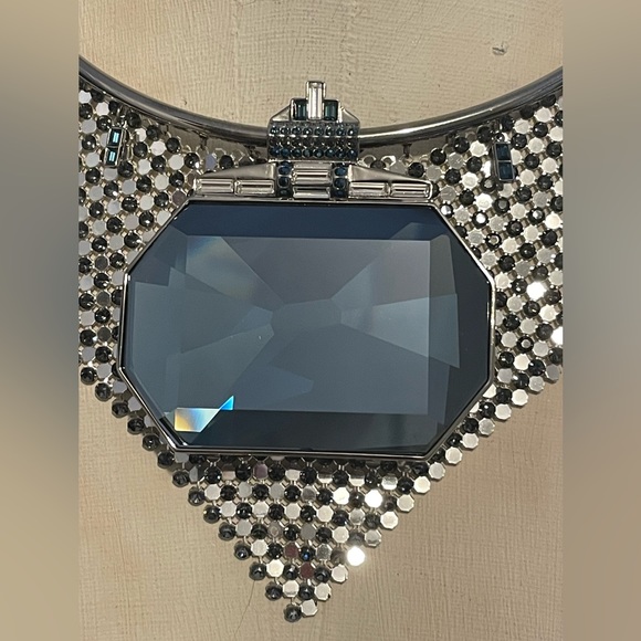 Swarovski Silver and Blue Statement Necklace - Picture 2 of 8